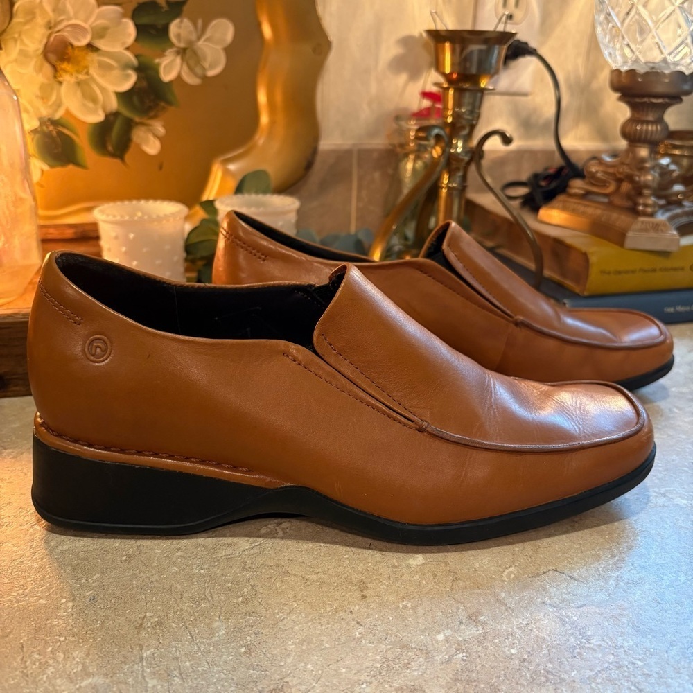 Rockport Brown Slip-On Loafers with Smooth Leather and Classic Style